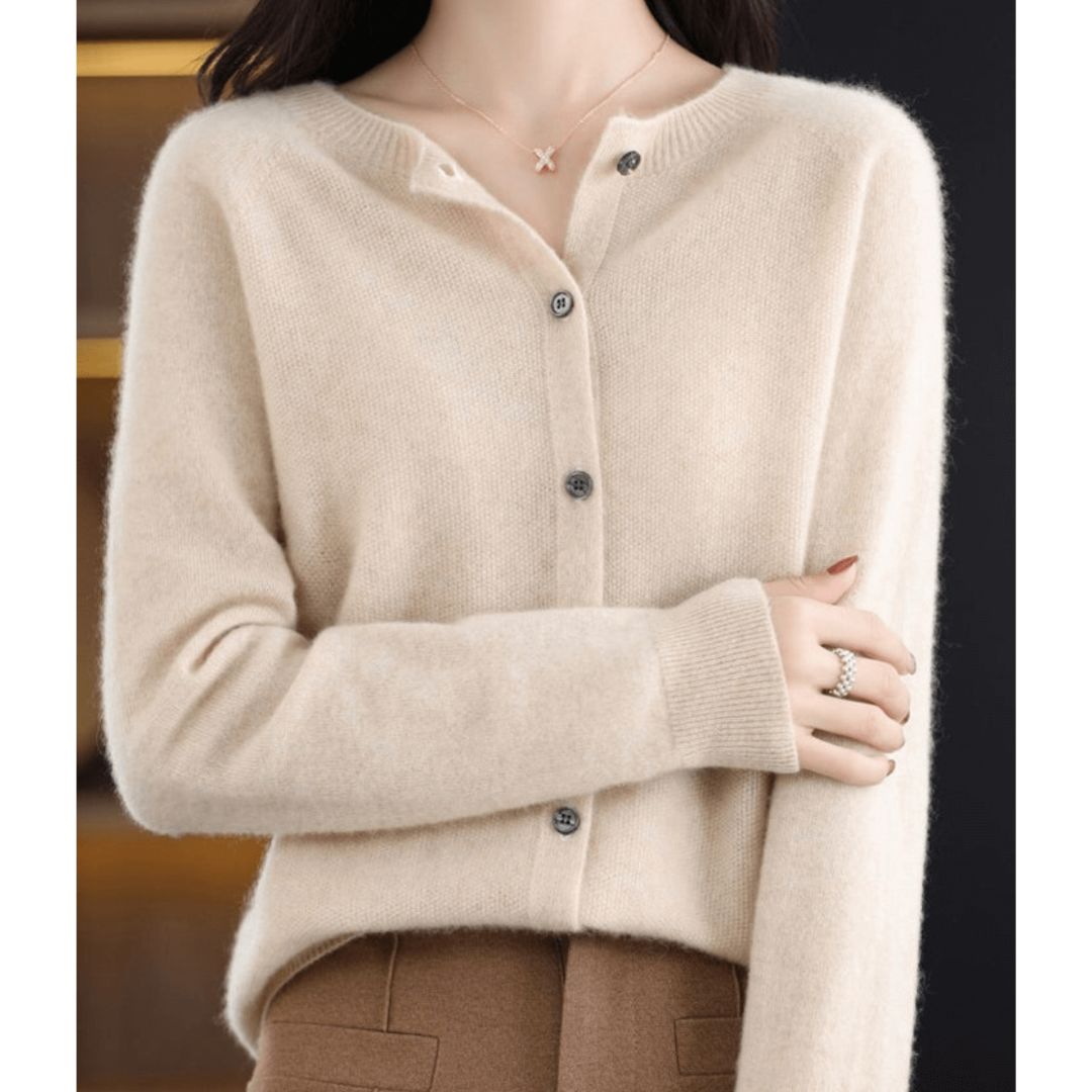 Weiche Strickjacke Damen mit Knopfleiste, Langarm 9