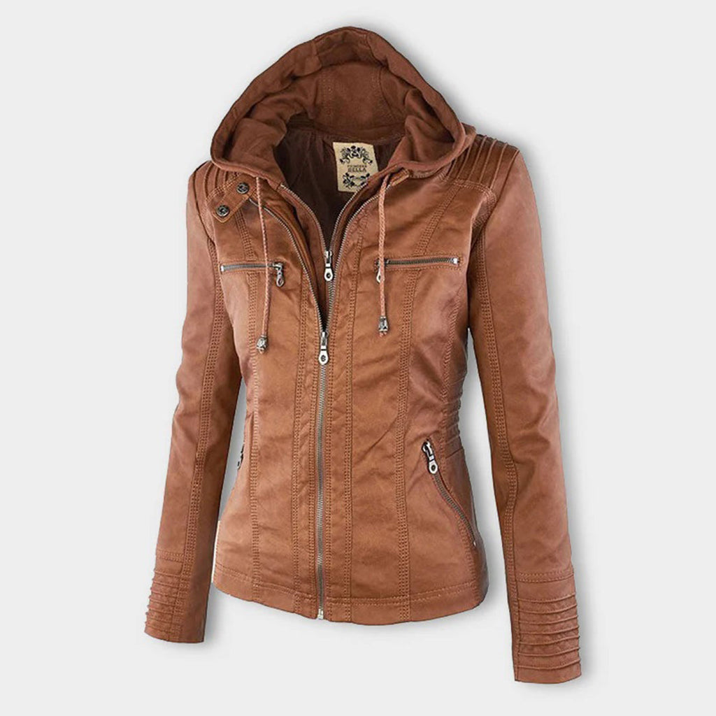 Kurze Damenjacke mit abnehmbarer Kapuze | Elegante Übergangsjacke 1
