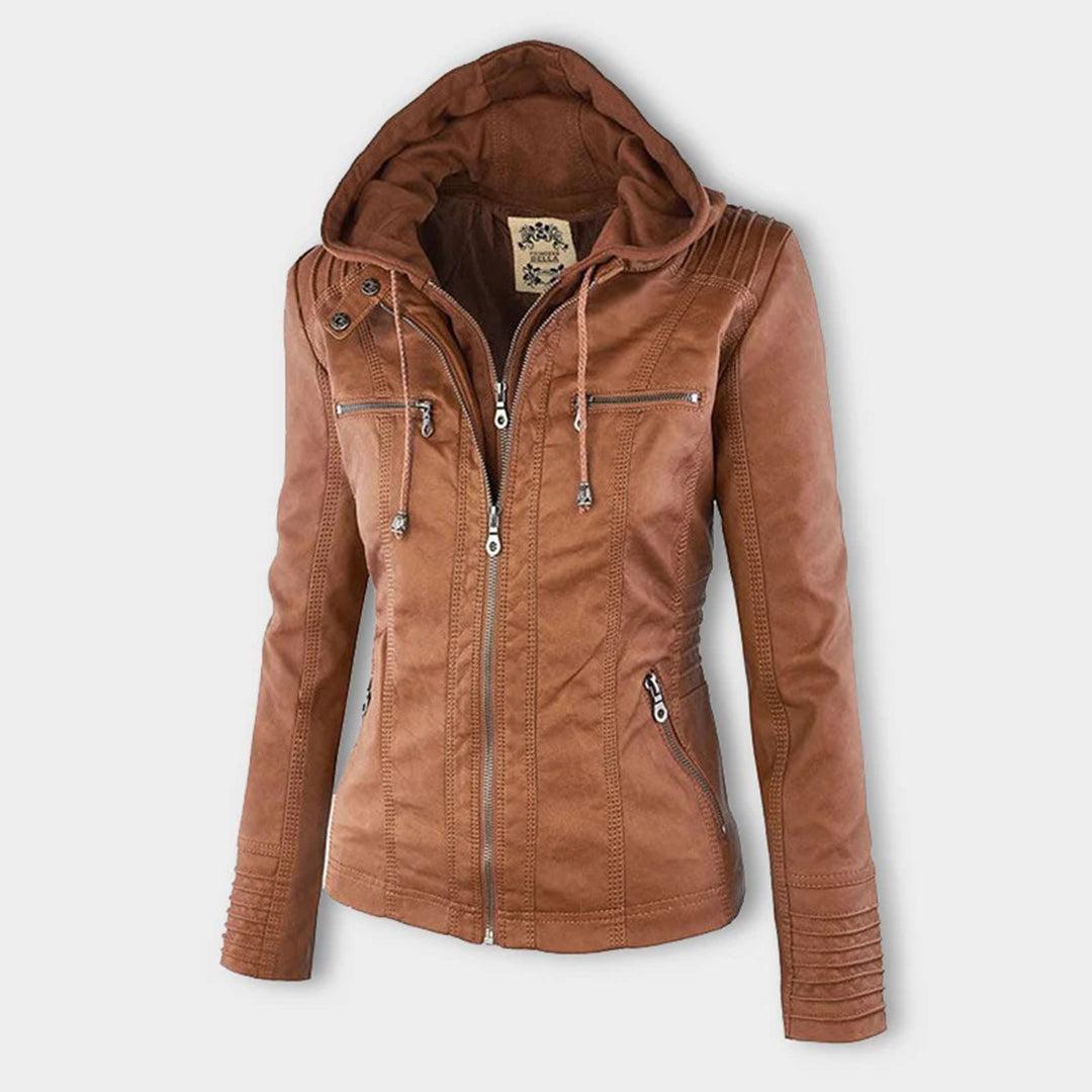 Kurze Damenjacke mit abnehmbarer Kapuze | Elegante Übergangsjacke 1