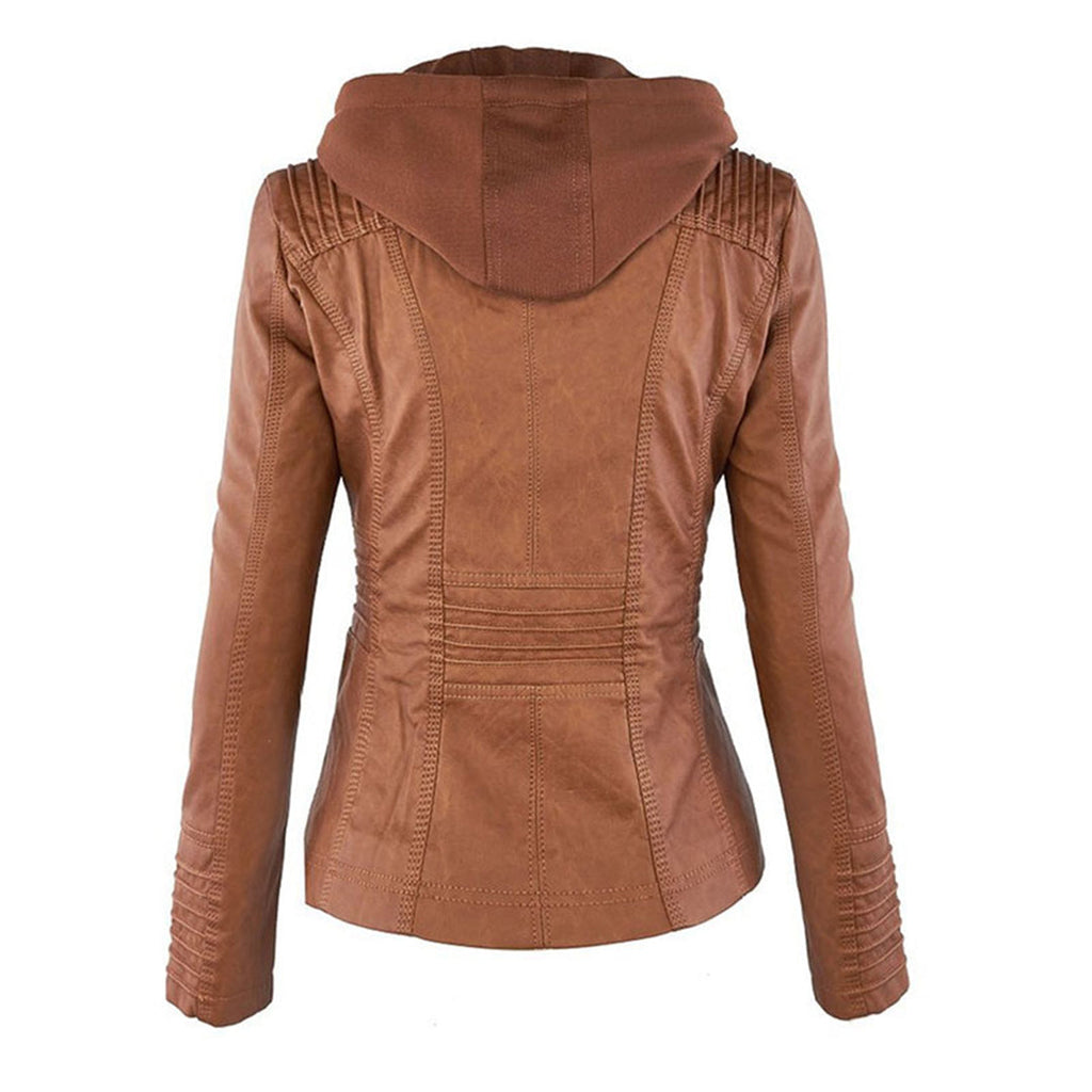 Kurze Damenjacke mit abnehmbarer Kapuze | Elegante Übergangsjacke 4