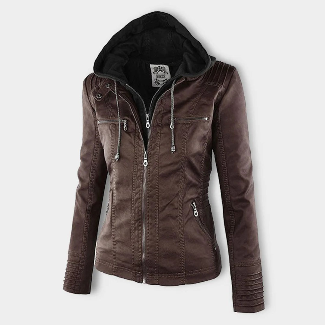 Kurze Damenjacke mit abnehmbarer Kapuze | Elegante Übergangsjacke 8