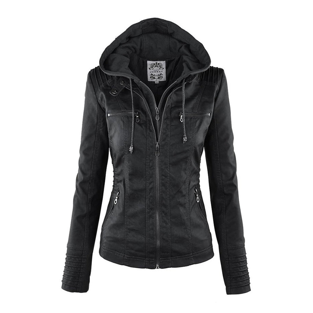 Kurze Damenjacke mit abnehmbarer Kapuze | Elegante Übergangsjacke 9