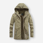 Warme Winterjacke für Herren aus robustem Obermaterial mit gefütterter Kapuze