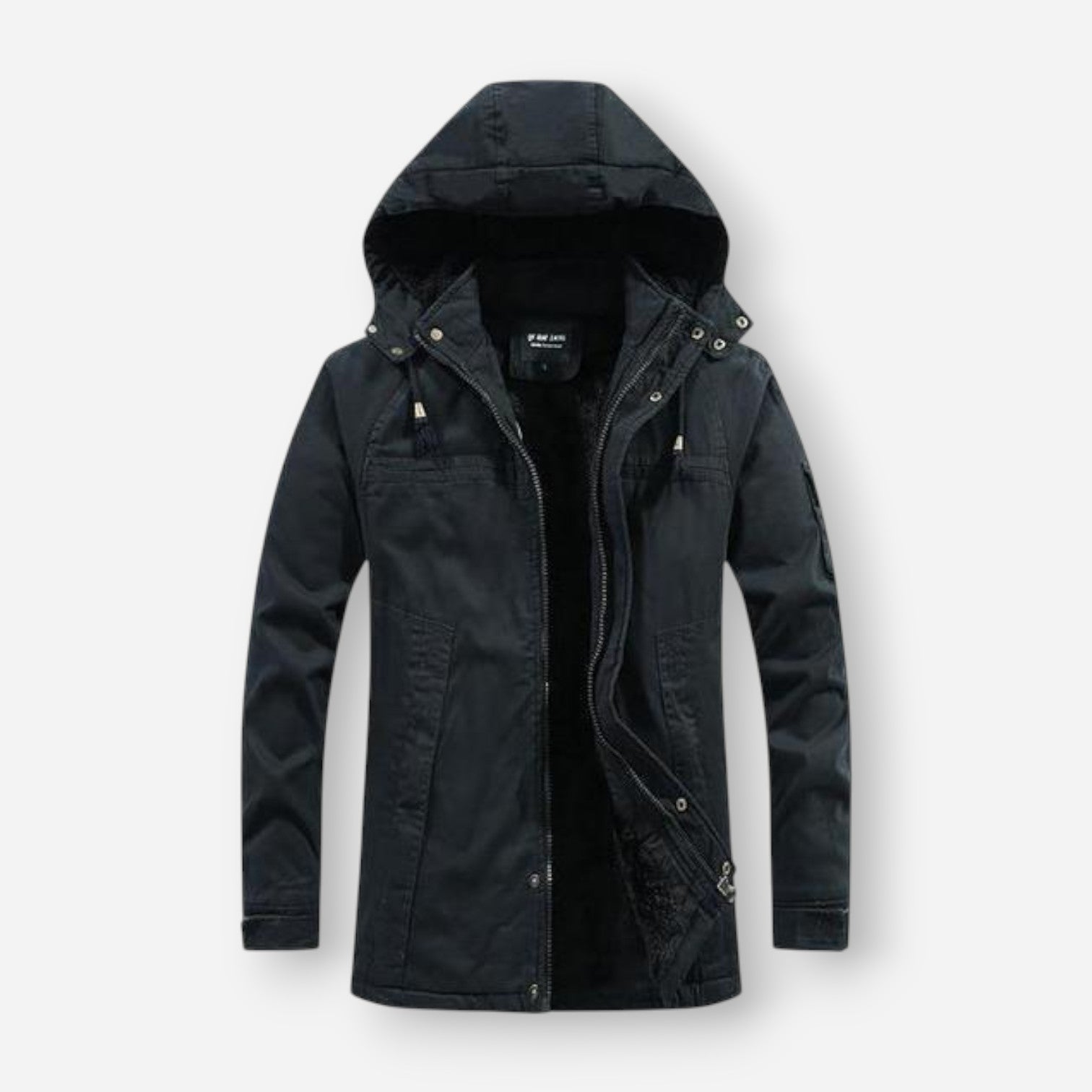 Warme Winterjacke für Herren aus robustem Obermaterial mit gefütterter Kapuze