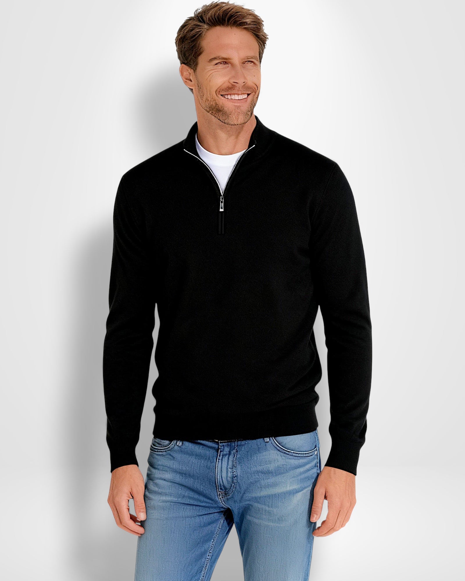 Pullover für Herren mit Zip-Kragen