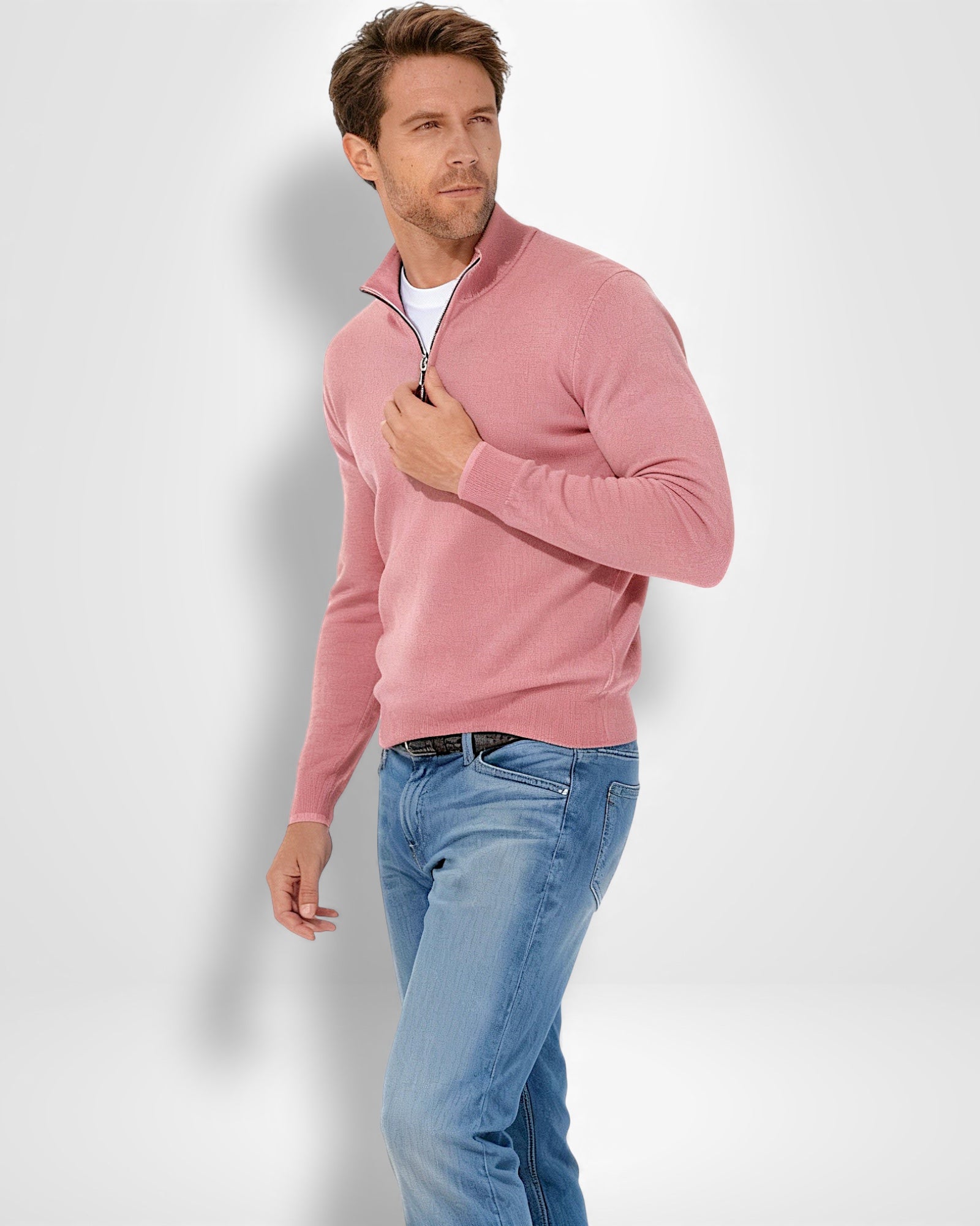 Pullover für Herren mit Zip-Kragen