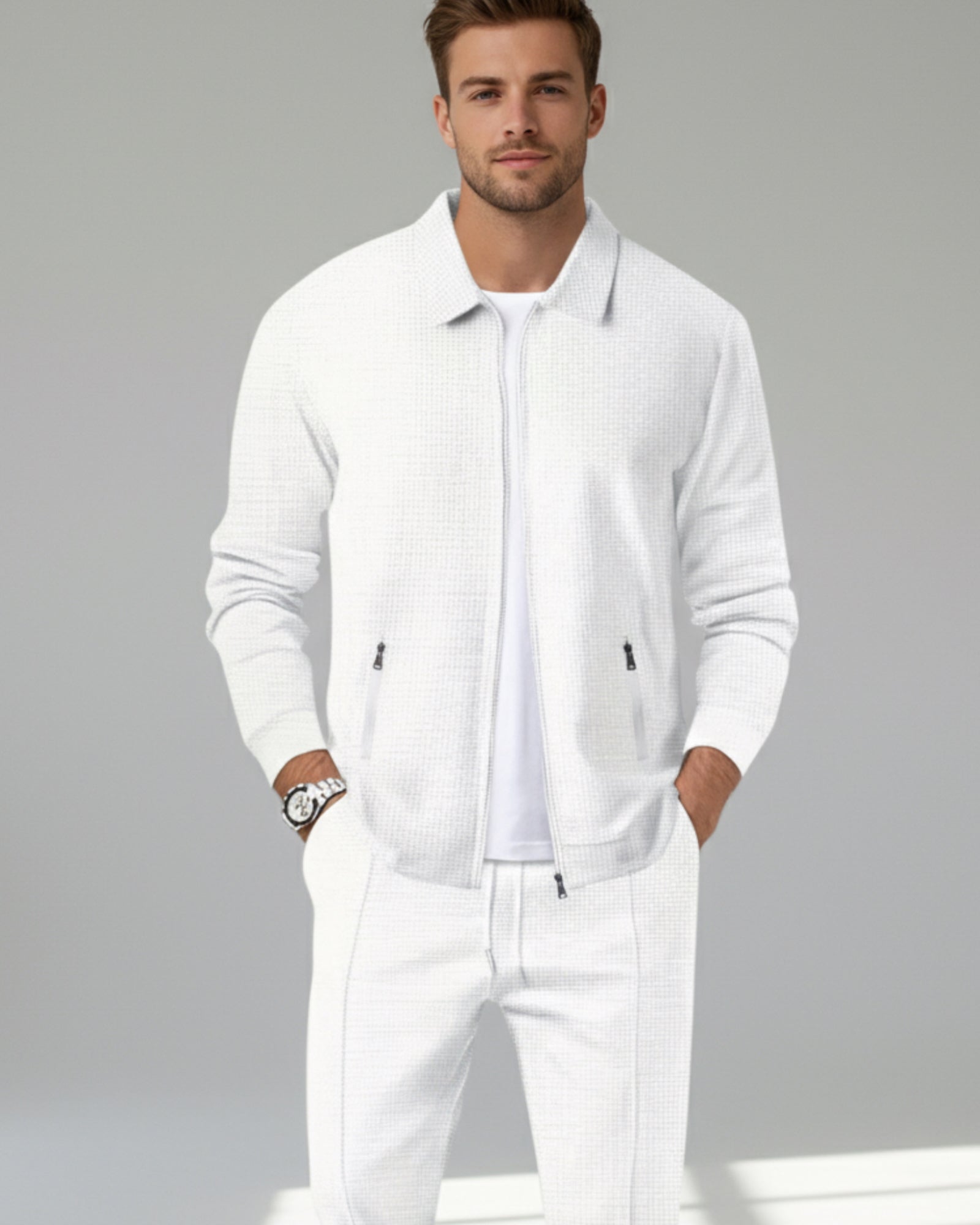 Herren Set aus Jacke mit Umlegekragen und Schlupfhose