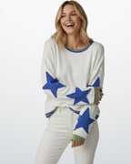 Buntes Langarm-Sweatshirt für Damen mit Applikationen