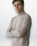 Rollkragen Strickpullover aus Baumwolle für Herren in schlichtem Design