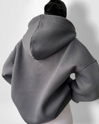 Oversize Hoodie für Damen mit Kapuze und V-Ausschnitt