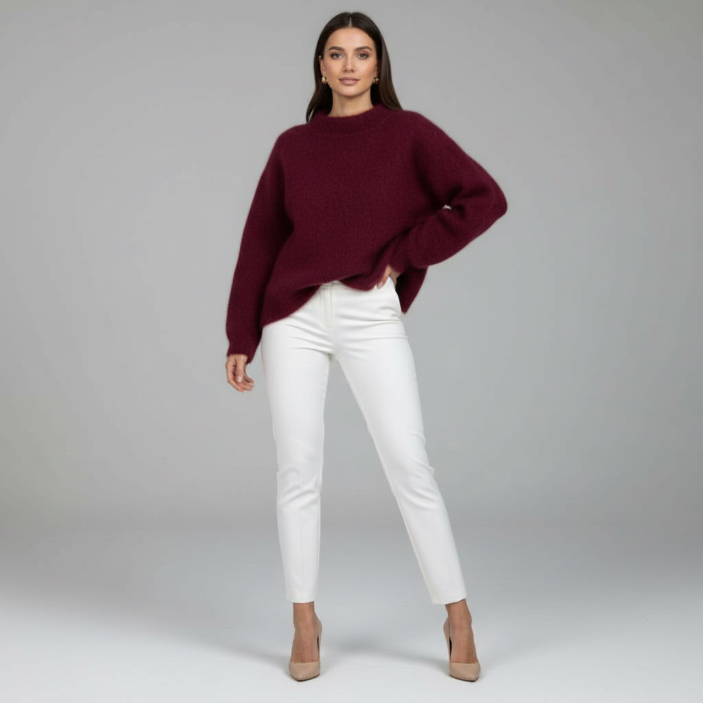 Pullover für Damen mit lockerer Passform und klassischem Rundhals