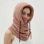 Winter Sturmhaube mit Kapuze und Nackenschutz aus Fleece