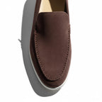 Loafer Schuhe für Herren in Velours-Optik mit Mokassin-Naht und Gummisohle