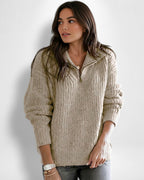 Winter Pullover für Damen im Troyer-Stil