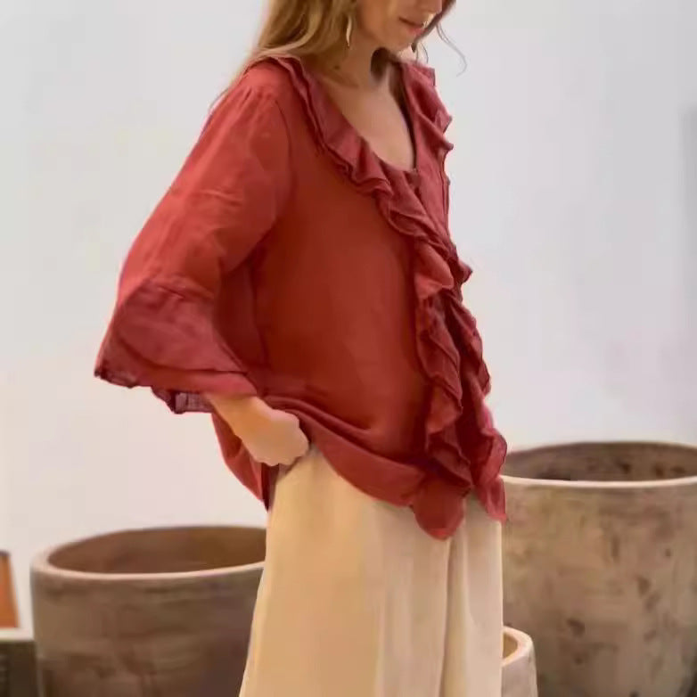 Damen Bluse mit Rüschen | Lässig