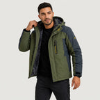 Herren Outdoorjacke winddicht mit Kapuze in Armeegrün