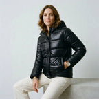 Leichte Damen-Steppjacke mit Kapuze – Ansicht 9 - Schwarz