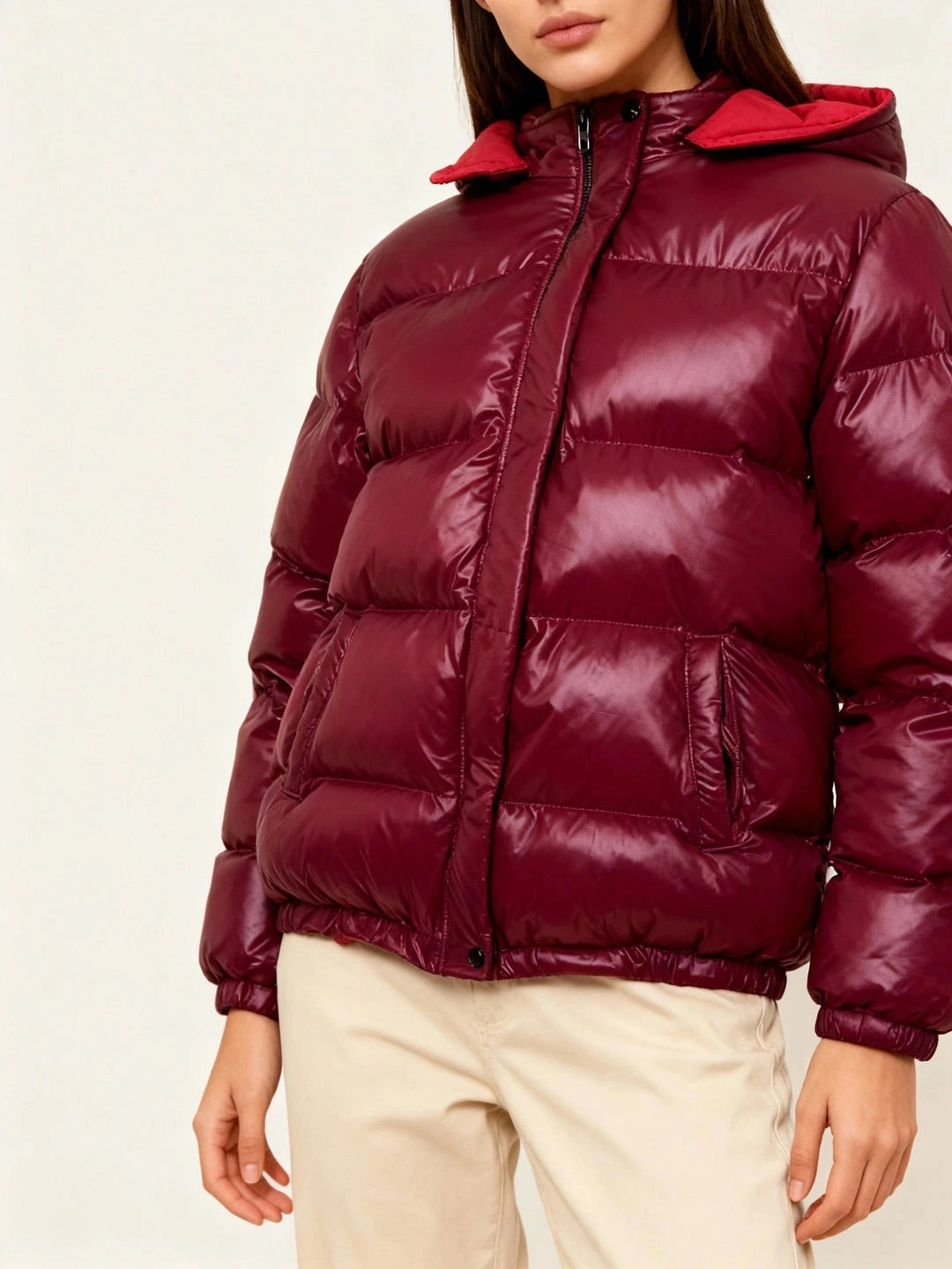 Leichte glänzende Steppjacke für Damen – Ansicht 6