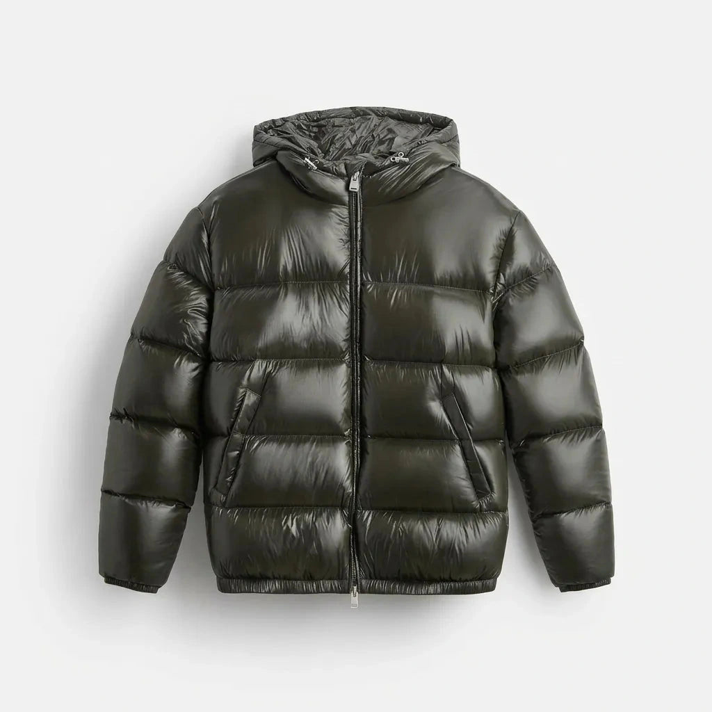 Unisex Steppjacke in Grün – Seitenansicht