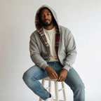 Oversized 2-in-1 Wende-Hoodie mit Karoseite