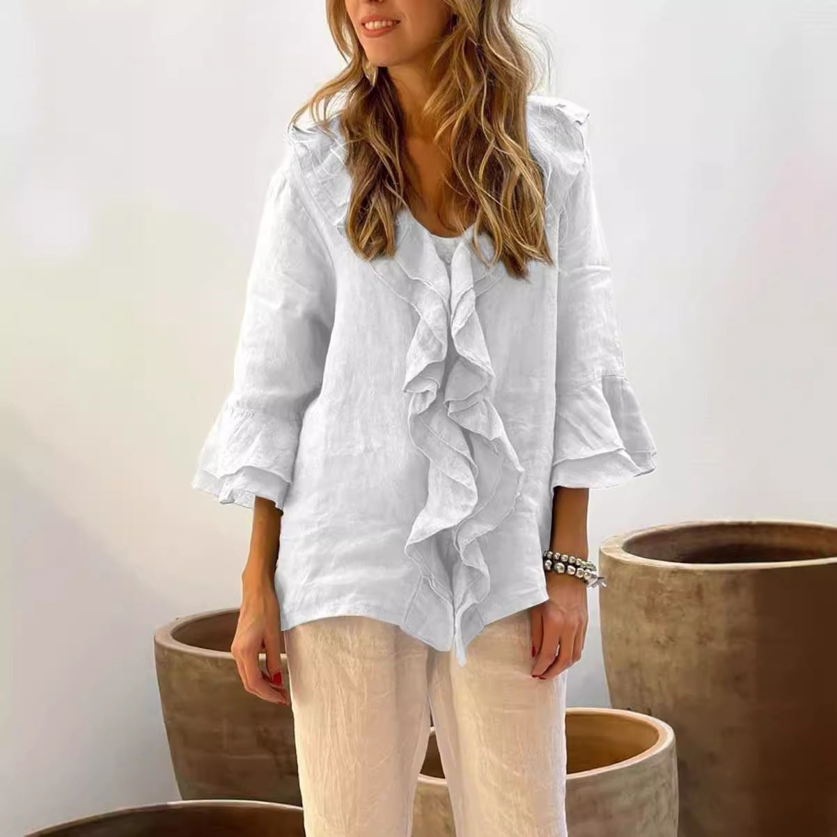 Damen Bluse mit Rüschen | Lässig