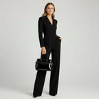 Eleganter Jumpsuit für Damen mit Wickeloptik und langen Ärmeln