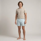 Badeshorts für Herren in knielanger Form mit Gummibund im Streifenmuster Grün 18
