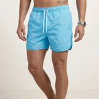 Badeshorts für Herren in kurzer Form mit wasserabweisender Funktion im sportlichen Stil Hellblau 12