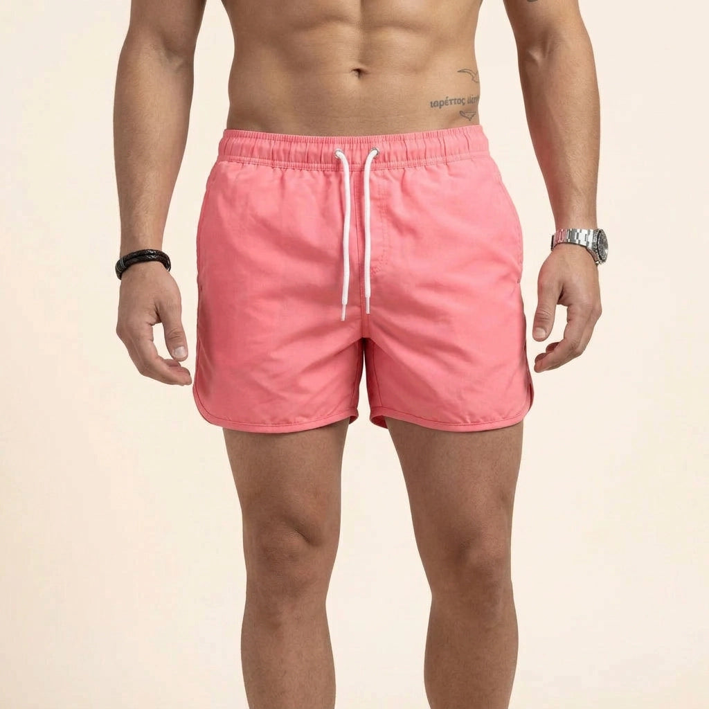 Badeshorts für Herren in kurzer Form mit wasserabweisender Funktion im sportlichen Stil Rosa 15