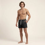 Badeshorts für Herren in kurzer Form mit wasserabweisender Funktion im sportlichen Stil Schwarz 5