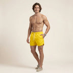 Badeshorts für Herren in kurzer Form mit wasserabweisender Funktion im sportlichen Stil Gelb 6