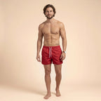 Badeshorts für Herren in kurzer Form mit wasserabweisender Funktion im sportlichen Stil Rot 8