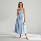 Bandeau kleid für Damen in trägerloser Form für festliche Anlässe Blau 1
