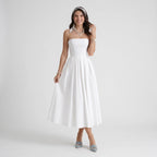 Bandeau kleid für Damen in trägerloser Form für festliche Anlässe Weiß 2