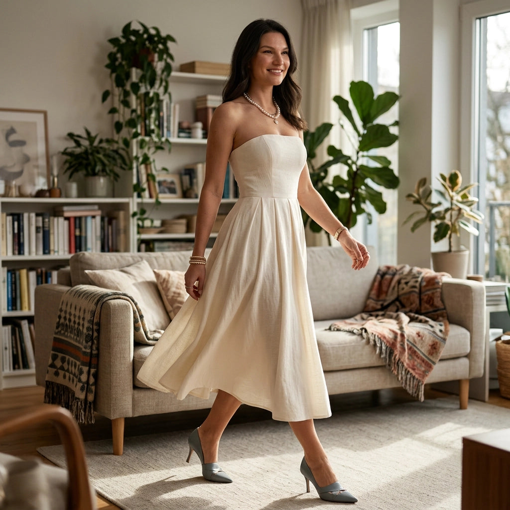 Bandeau kleid für Damen in trägerloser Form für festliche Anlässe 3