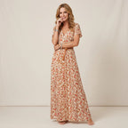 Sommerkleid für Damen mit Ärmeln in Blumenprint 1