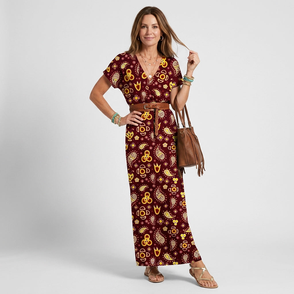 Sommerkleid für Damen mit Ärmeln in Blumenprint 2