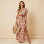 Sommerkleid für Damen mit Ärmeln in Blumenprint 7