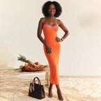 Bandeau kleid für Damen mit Spitze in enger Passform im Abendkleid-Stil Orange 3