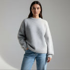 Pullover für Damen mit lockerer Passform und klassischem Rundhals