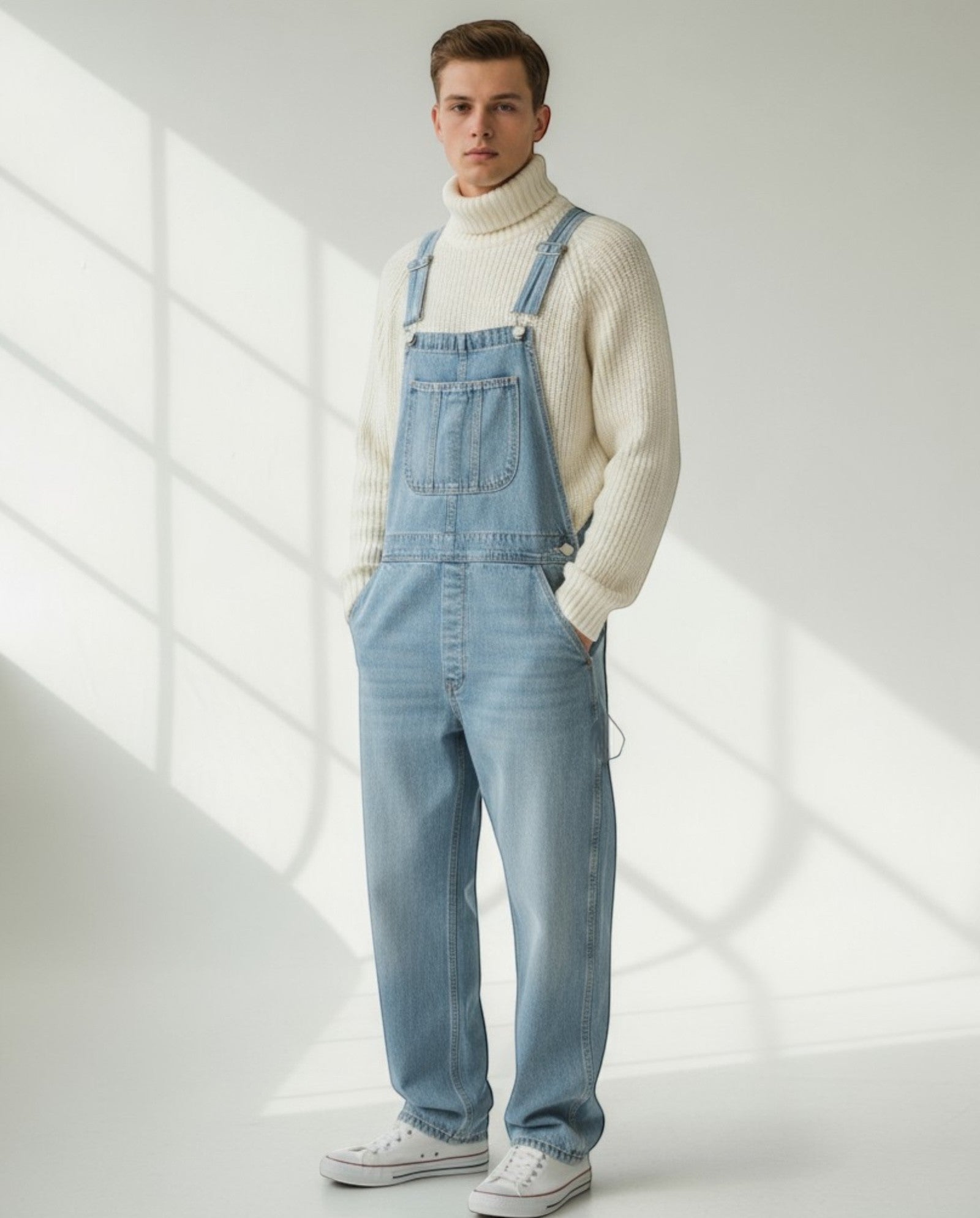 Jeans Latzhose für Herren mit verstellbaren Trägern - lang