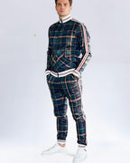 Trainingsanzug für Herren mit hohem Kragen und Rippbündchen