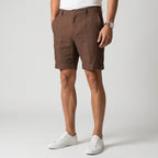 Bermuda für Herren aus Leinen mit Taschen Braun 4