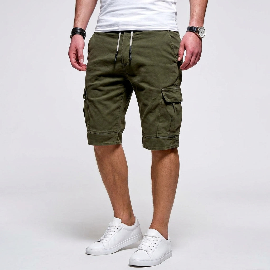 Bermudashorts für Herren aus Baumwolle mit Cargo-Taschen im Regular Fit Grün 2