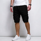 Bermudashorts für Herren aus Baumwolle mit Cargo-Taschen im Regular Fit Schwarz 3