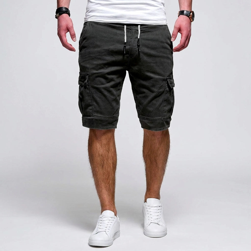 Bermudashorts für Herren aus Baumwolle mit Cargo-Taschen im Regular Fit Dunkelgrau 4