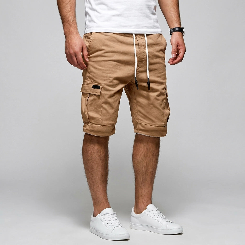 Bermudashorts für Herren aus Baumwolle mit Cargo-Taschen im Regular Fit Beige 5