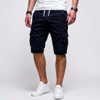 Bermudashorts für Herren aus Baumwolle mit Cargo-Taschen im Regular Fit Blau 6