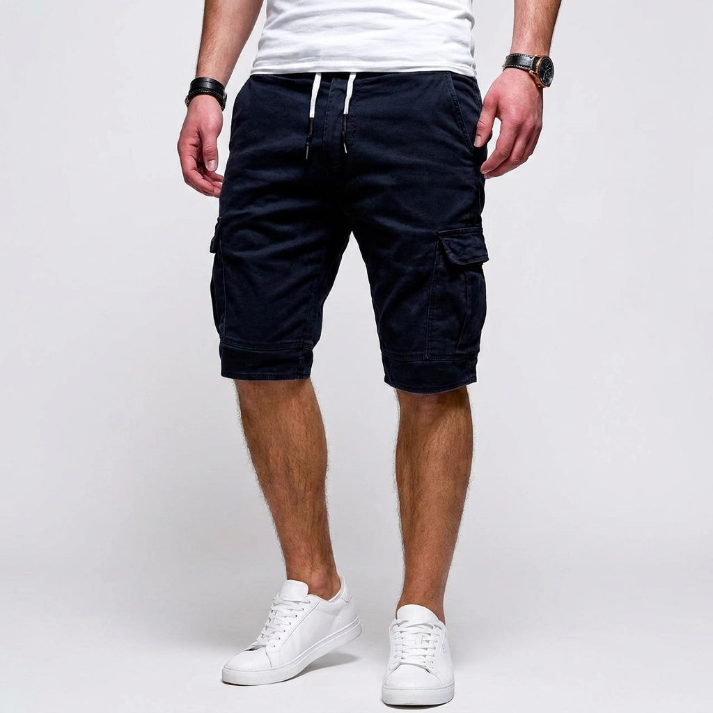 Bermudashorts für Herren aus Baumwolle mit Cargo-Taschen im Regular Fit Blau 6