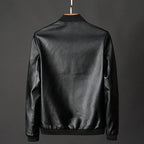Bikerjacke für Herren aus Leder mit Reißverschluss Schwarz 8